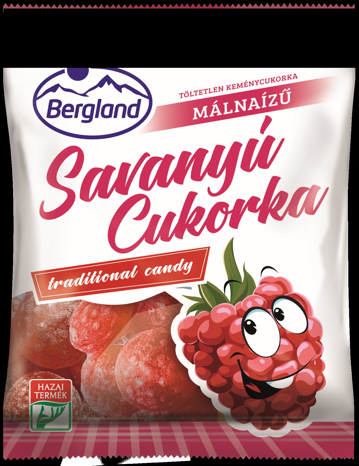 Bergland Savanyú Cukorka Málna 70g
